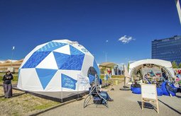 Брендирование шатров для  Startup Village 2018 в Сколково